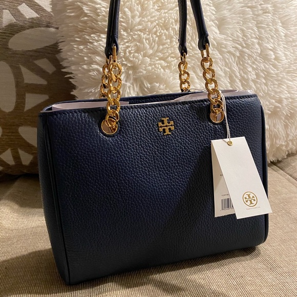 NEW Tory Burch Carter Small Tote - Blue - Picture 2 of 10